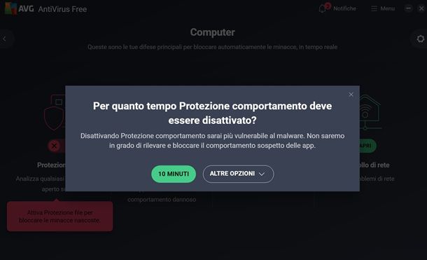Come disattivare antivirus Windows 10