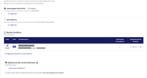 Nucleo familiare INPS