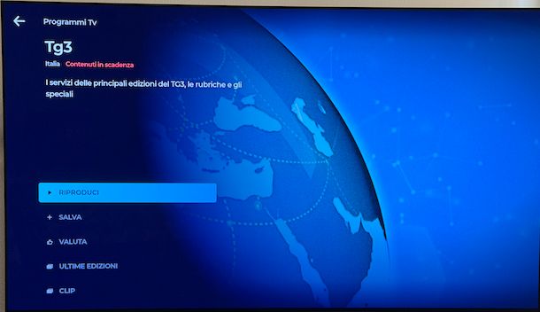 Rivedere Tg3 regionale app RaiPlay Smart TV LG
