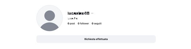 Richiesta inviata su Instagram