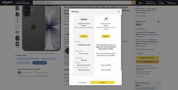 Pagamento a rate Amazon