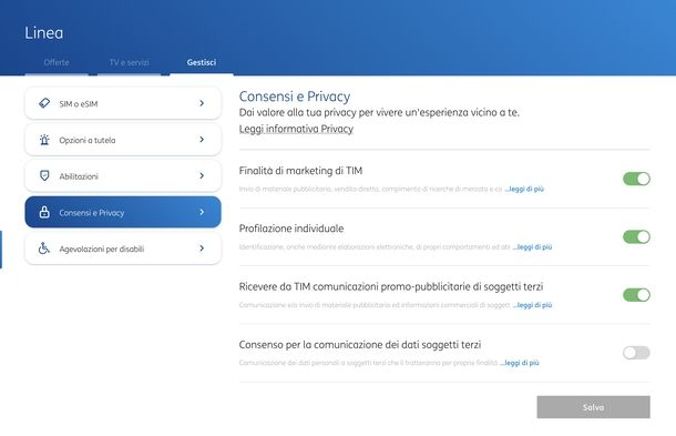 Bloccare SMS pubblicitari TIM