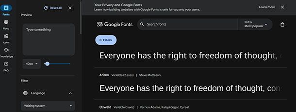 Google Fonts