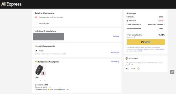 Pagamento AliExpress