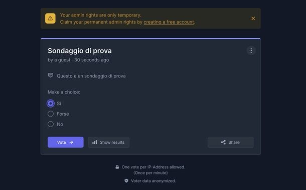 Fare sondaggi anonimi su StrawPoll