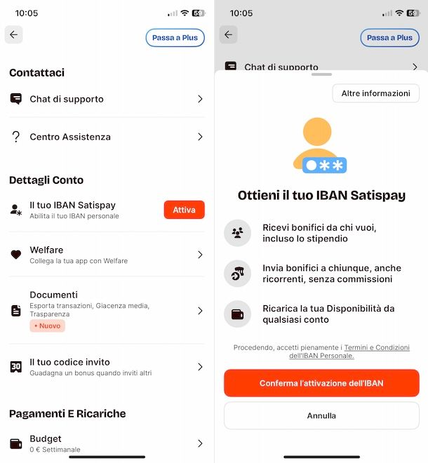 Attivare IBAN Satispay