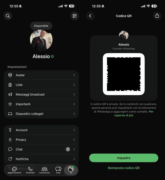 Creare link WhatsApp QR code iOS