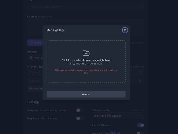 Fare sondaggi con foto su StrawPoll