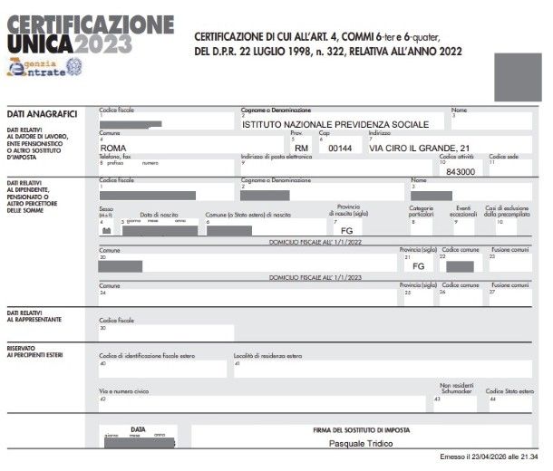 Certificazione Unica
