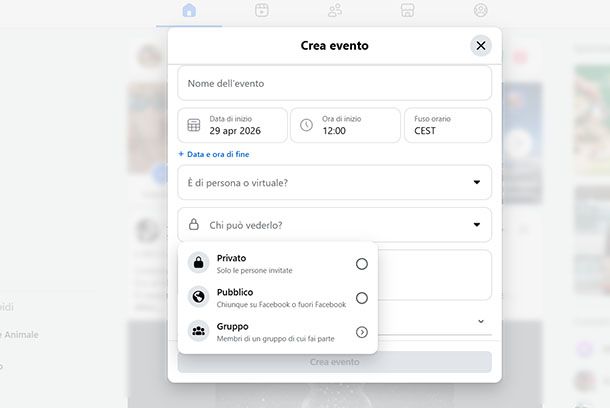 Privacy evento