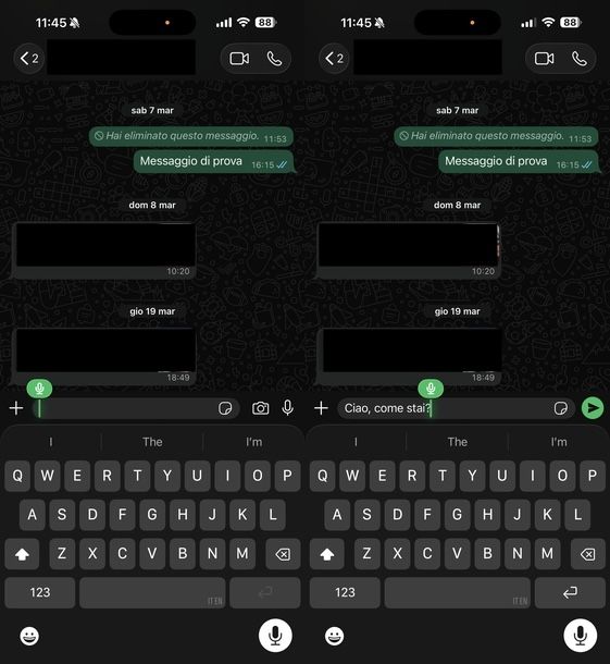 Dettare messaggi su WhatsApp iOS
