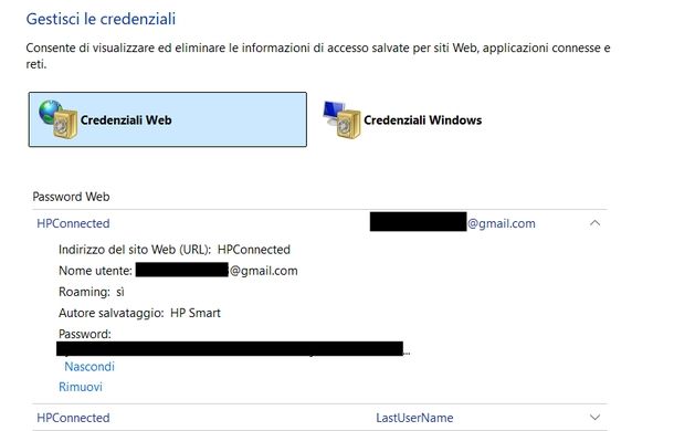 Vedere password salvate Windows