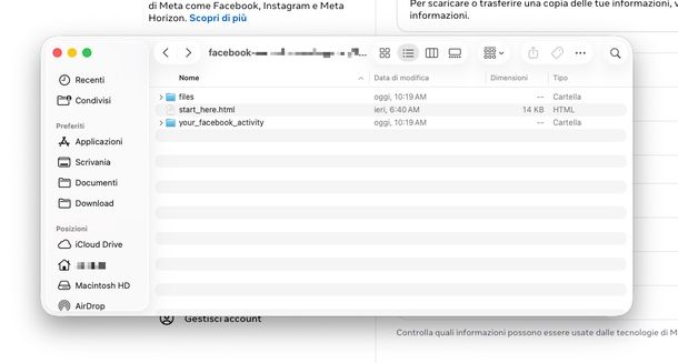 aprire backup chat Messenger PC