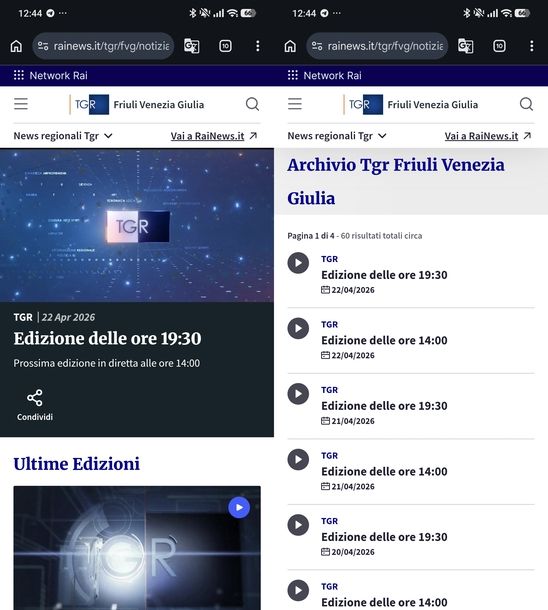 Rivedere Tg3 regionale sito RaiNews