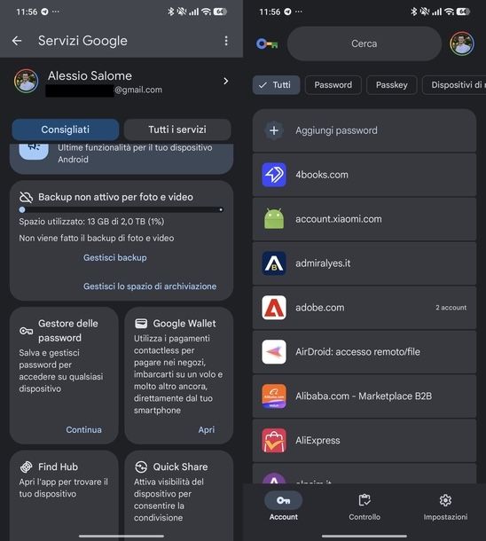 Vedere password salvate Android