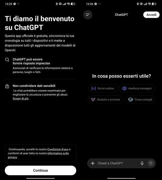 Accedere a ChatGPT senza registrarsi Android