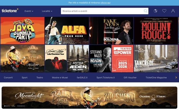 Stampare biglietti TicketOne