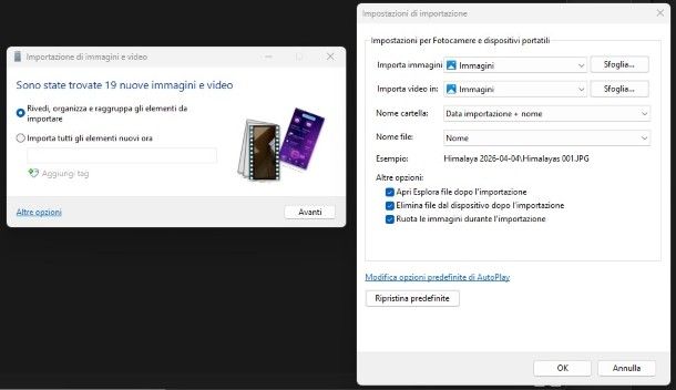 Importazione foto iPhone