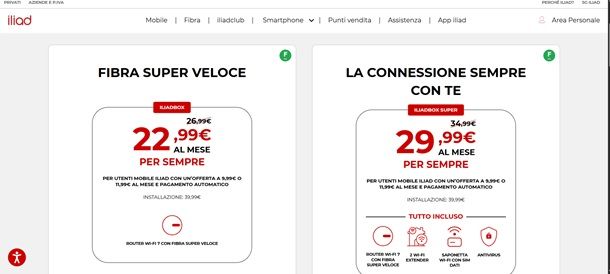 iliad offerte fibra