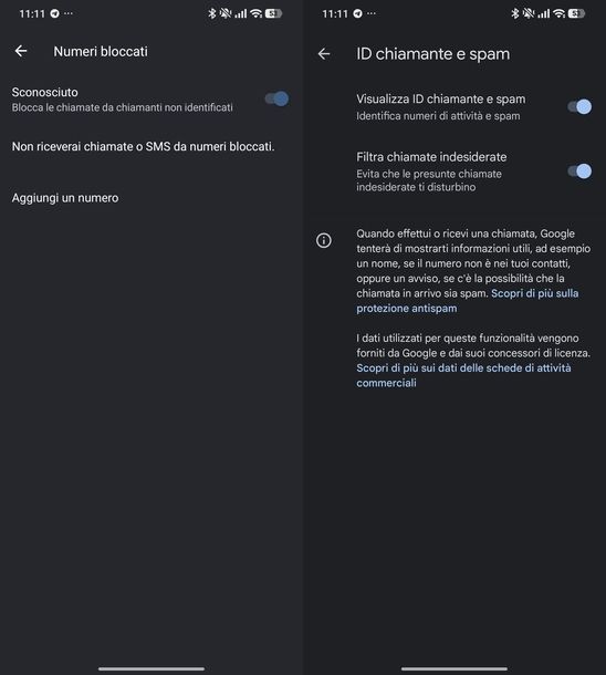 Bloccare chiamate sconosciute Android