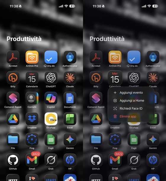 Aggiungere icona app Calendario schermata Home iOS