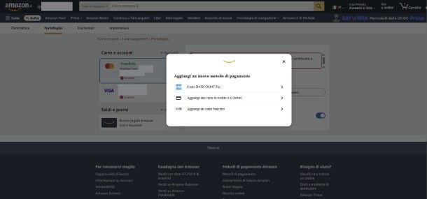 Metodo di pagamento Amazon