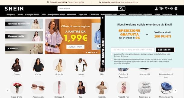 SHEIN primo ordine