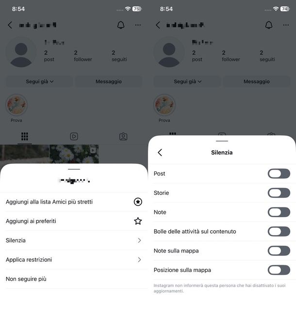 disattivare silenzioso storie Instagram app