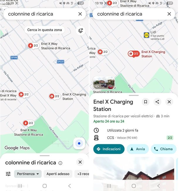 google maps colonnine di ricarica