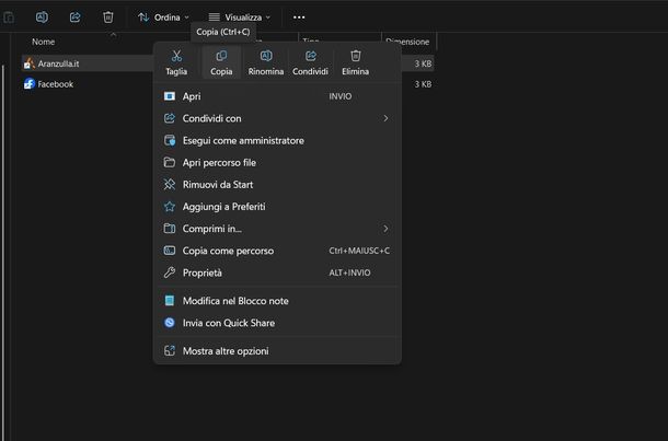 Creare collegamento sul desktop di pagina Web Firefox PC