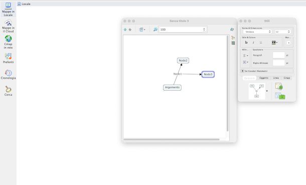 interfaccia programma Cmap Tools