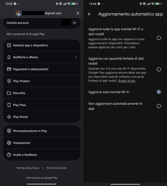 Attivare aggiornamenti automatici app Android