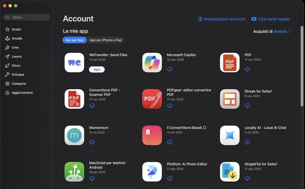 Ripristinare applicazioni rimosse macOS