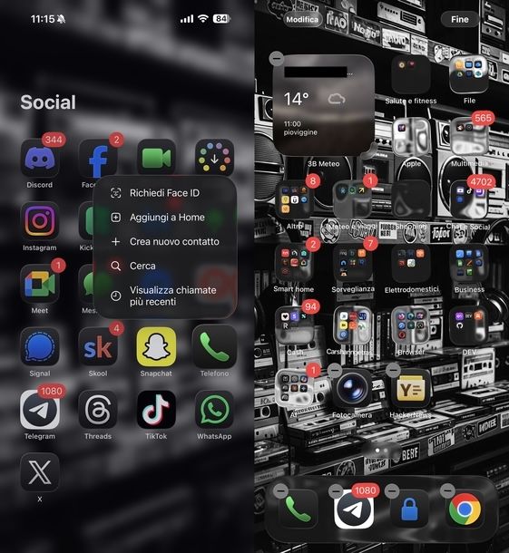 Aggiungere icona app Telefono schermata Home iOS