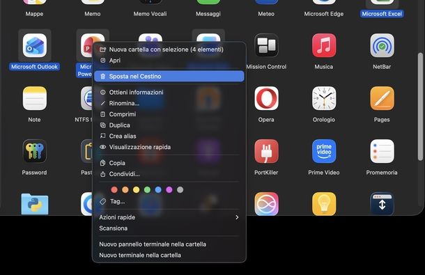 Disinstallare Microsoft 365 macOS
