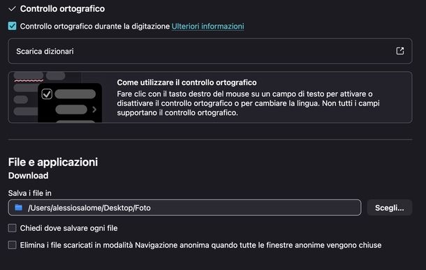 Modificare cartella download Mozilla Firefox