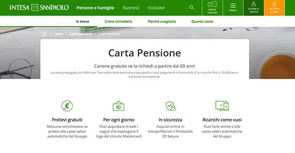 Carta Pensione Intesa Sanpaolo
