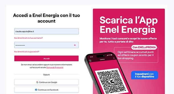 Area clienti Enel