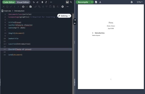 Scrivere in grassetto LaTex