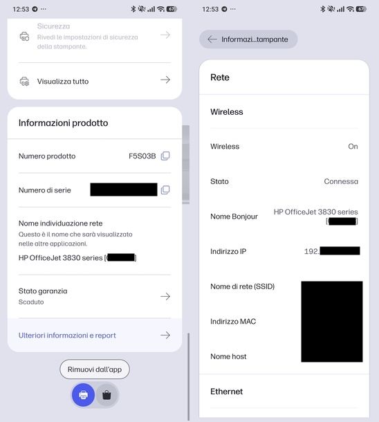 Trovare indirizzo IP stampante Android