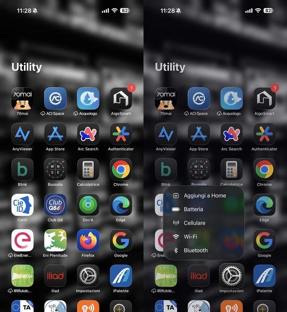 Aggiungere icona app Impostazioni schermata Home iOS