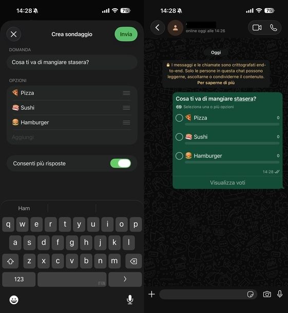Fare sondaggi con foto su WhatsApp