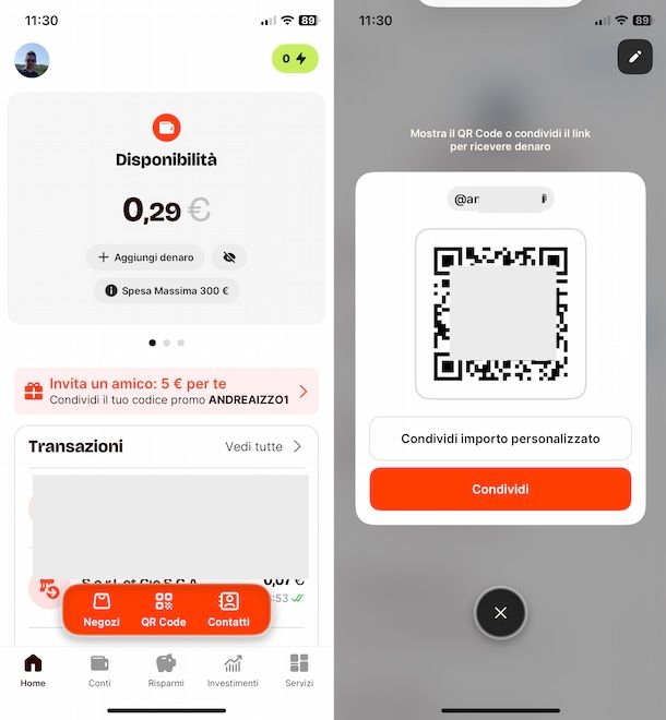 Codice QR su Satispay