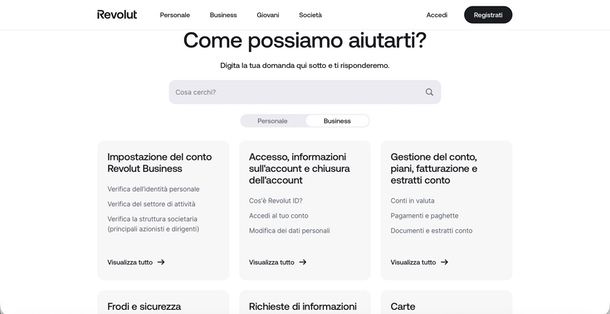 Revolut Business contatti