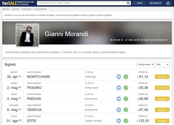 fanSALE biglietti
