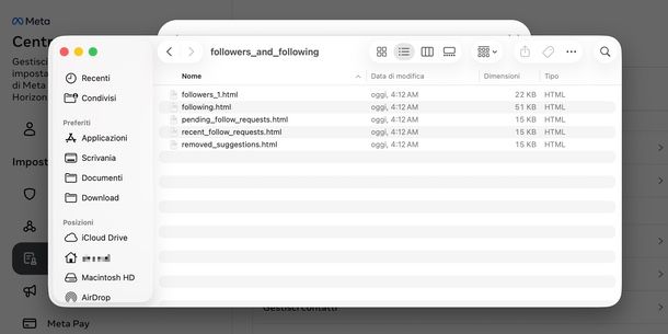 aprire lista richieste inviate Instagram PC