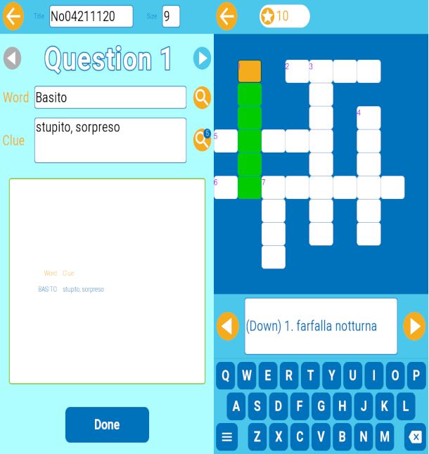 schermate app Wordapp Crossword Maker