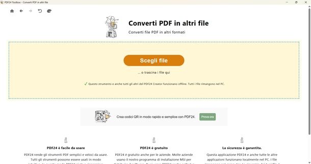 Convertire PDF in JPG PDF24 Creator Windows