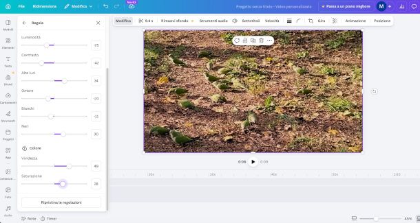 interfaccia editing video Canva