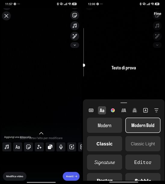 Scrivere in grassetto Instagram